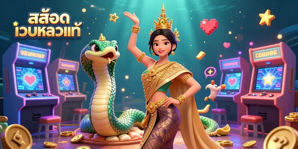 Engage with สล็อตเว็บตรงแท้ in this vibrant 3D casino scene filled with thrilling game elements and dynamic illustrations.