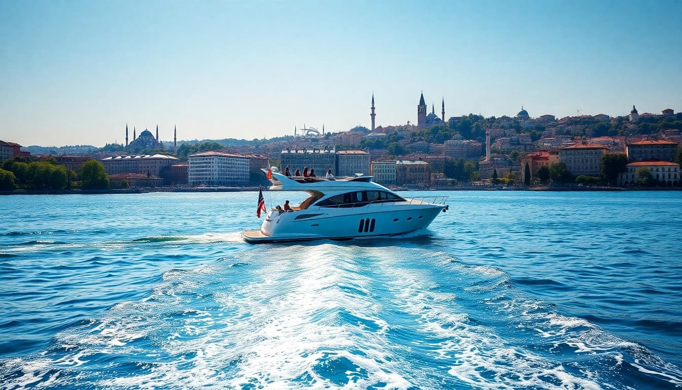 Genießen Sie Istanbul Bosphorus cruises mit einem malerischen Blick auf die Skyline.