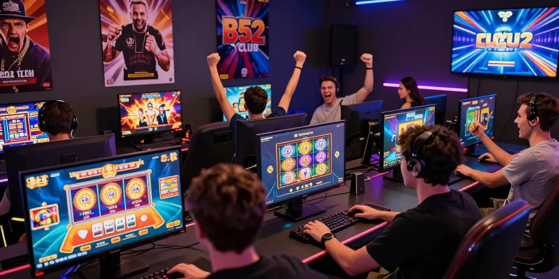 Players enjoying diverse games on https://b52club.radio.fm/ in a vibrant gaming atmosphere.