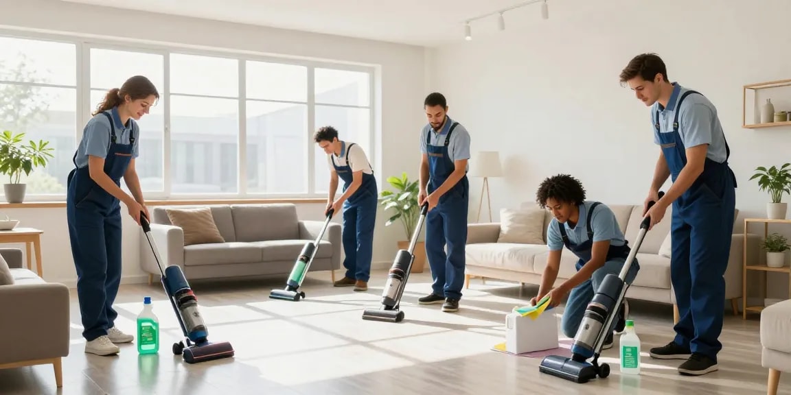 Skenda Reinigungen team cleaning spotless home, showcasing expert reinigungsfirmen in bern.