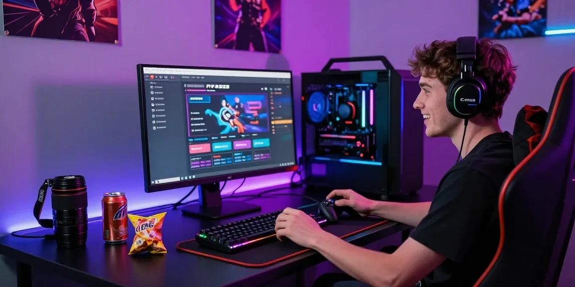 Engaging gaming scene with FAFA828 betting interface on display, RGB lights, and gaming gear.