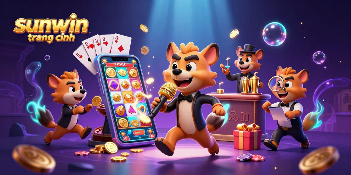 Experience fun at sunwin trang chính with hyenas in a 3D casino comedy scene featuring slots and poker elements.