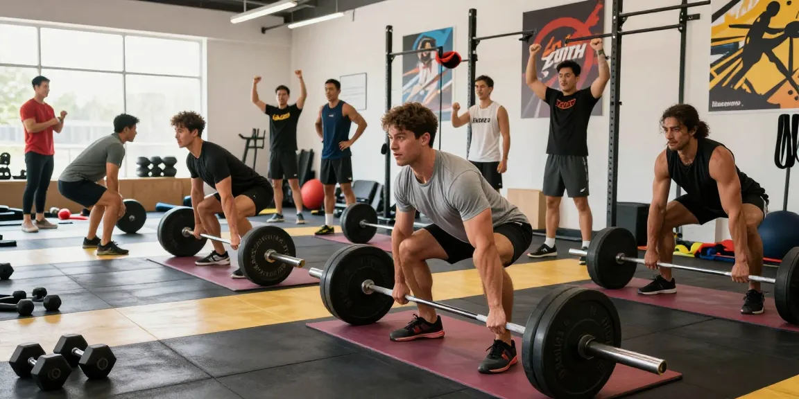 Anabolika Shop: Bodybuilder im Training mit Gewichten und motivierender Atmosphäre im Fitnessstudio.