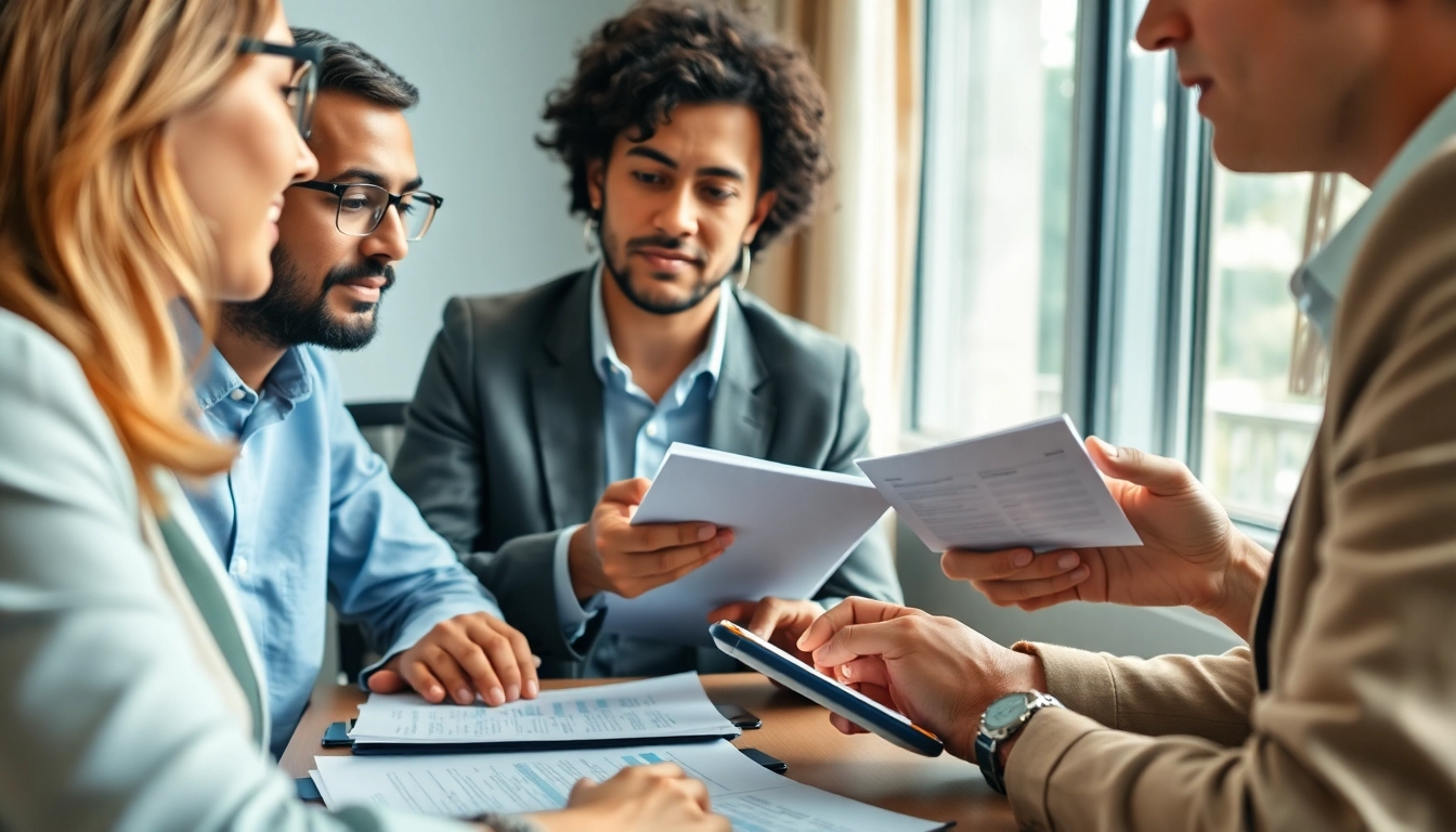 Geld leihen bei einem professionellen Austausch zwischen Personen über Finanzierungsmöglichkeiten.