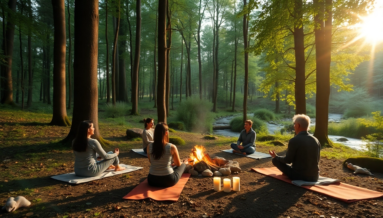 Retreat Urlaub mit den Engeln im Schwarzwald bei einer meditativen Versammlung im Wald.