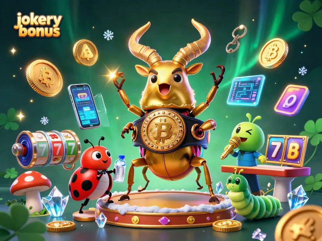 Activate the jokery bonus with vibrant slot reels and dynamic game elements in an engaging casino illustration.