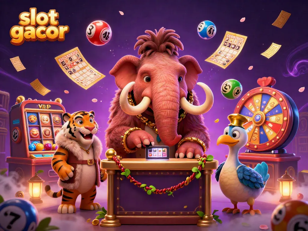 Engaging scene depicting slot gacor champions with colorful elements, showcasing the thrill of winning.