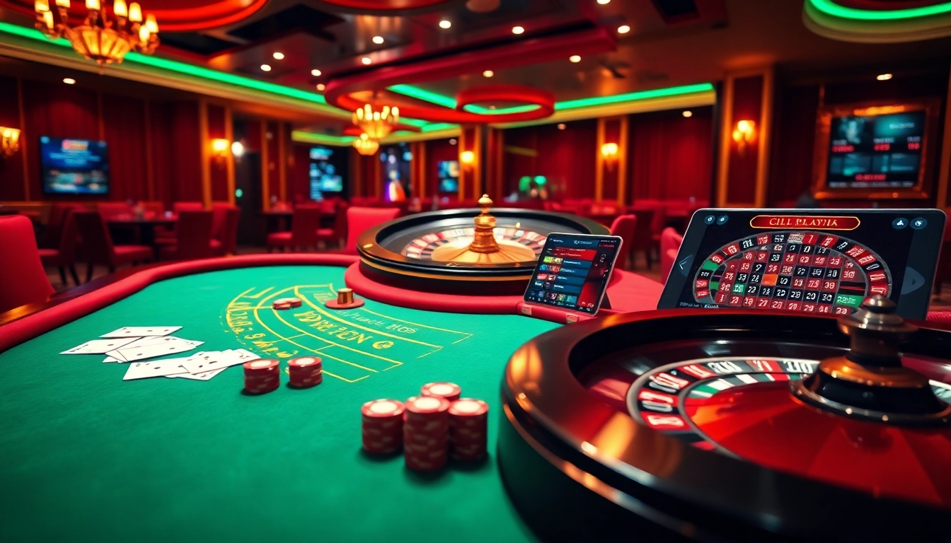 Players enjoying the vibrant casino ambiance at nhà cái 789club, capturing the excitement of online gambling.