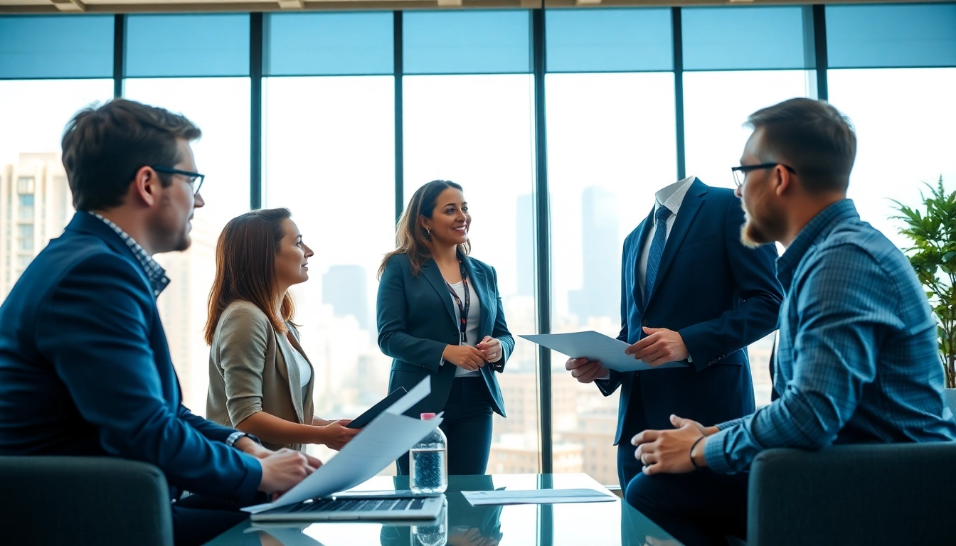 Headhunter Ingenieure beraten in einem modernen Büro über Karrieremöglichkeiten.