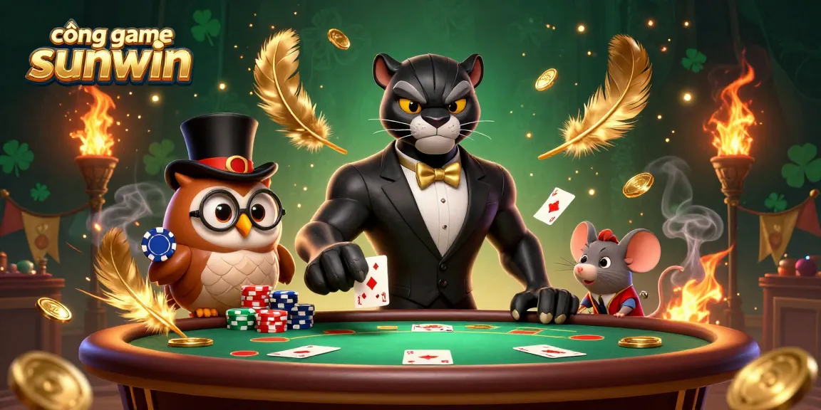 Engage in thrilling poker with cổng game sunwin featuring elegant characters in a vibrant casino scene.
